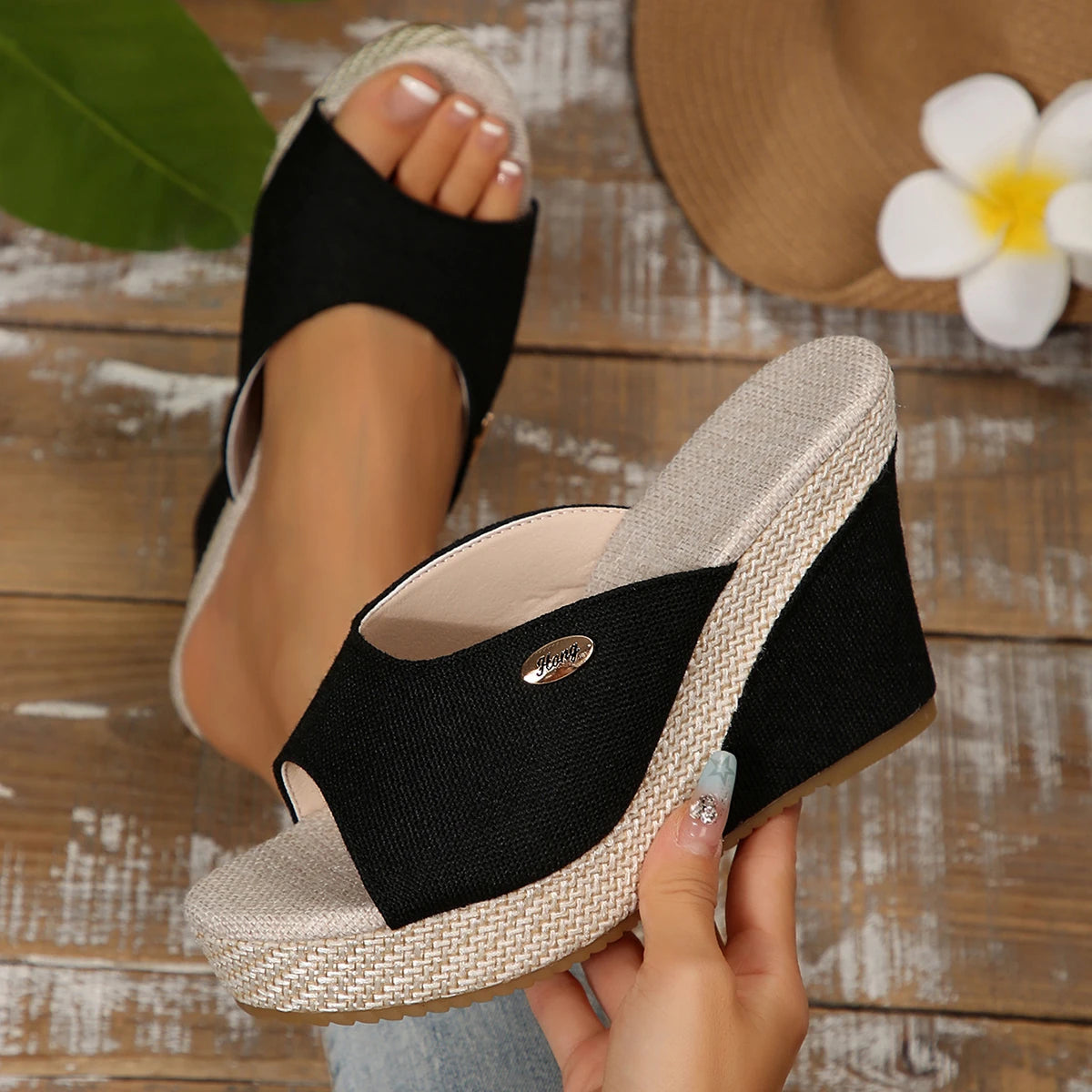 Women’s Wedge Sandals – Comfortable Slip-On Platform Sandals