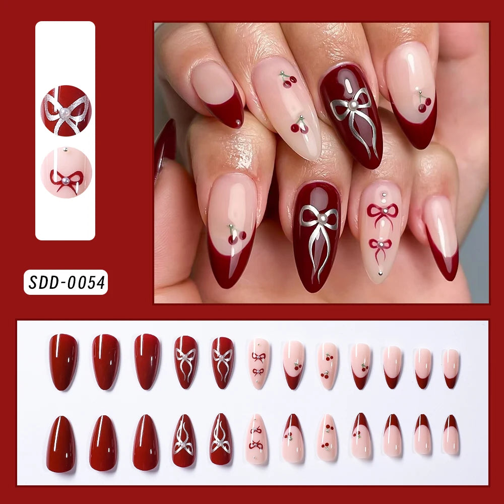 24 Pcs Uñas postizas cuadradas cortas estilo ataúd, uñas postizas francesas con brillo, uñas acrílicas de cubierta completa para mujer, puntas de uñas a presión tipo ballet