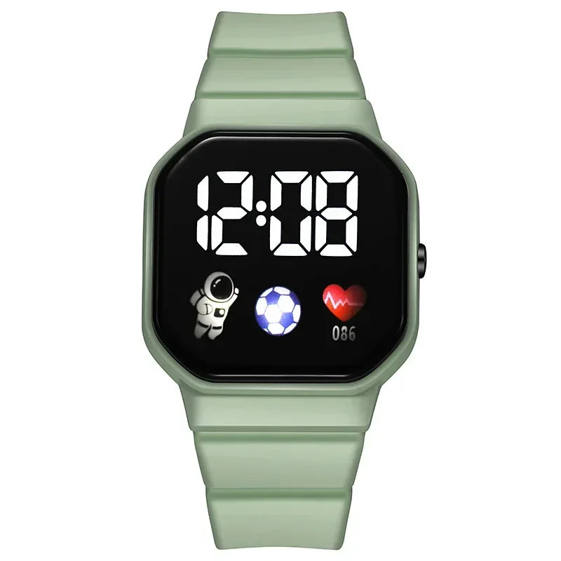 Relojes YIKAZE para niños, reloj digital LED para niños, correa de silicona, reloj electrónico de dibujos animados, reloj deportivo para niños y niñas, regalos
