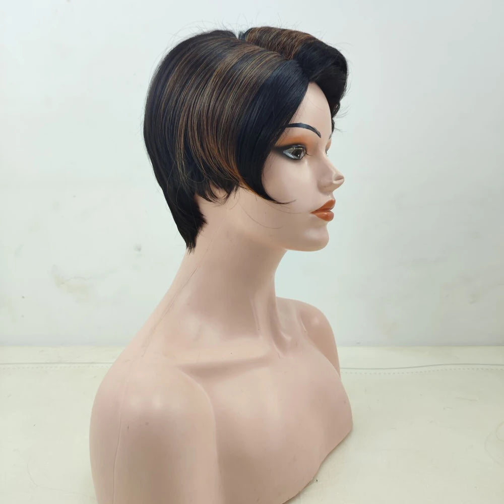 Perruque courte et lisse en cheveux synthétiques HAIRJOY pour femmes afro-américaines