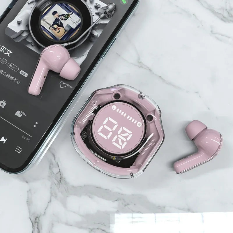 Auriculares Bluetooth T8 PRO TWS transparentes con pantalla digital LED, auriculares inalámbricos in-ear para Xiaomi, Huawei, iPhone