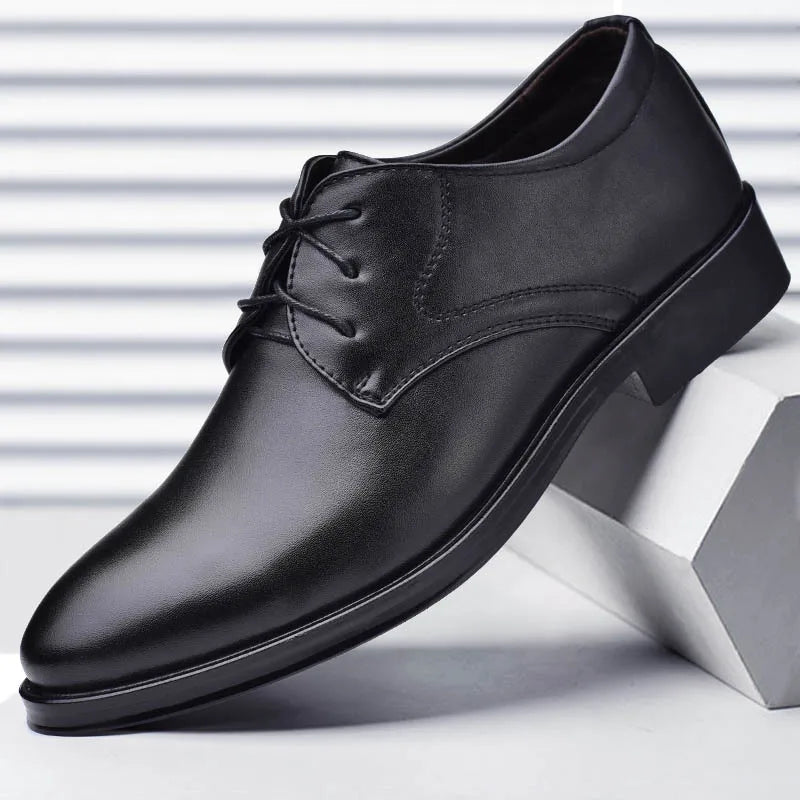 Men Dressing Shoes Formal for Men's Casual Shoe Leather Social Wedding Designer Pointed Toe Black Office Winter Shoes Brand 2024