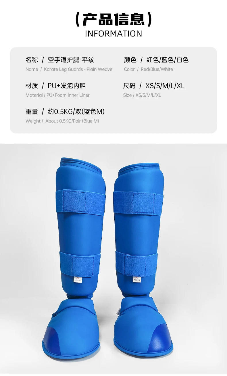 Espínilleras de kárate para adultos y niños, equipo de soporte, espinilleras, rodilleras, protectores de manos, cinturón de cuero, boxeo, artes marciales
