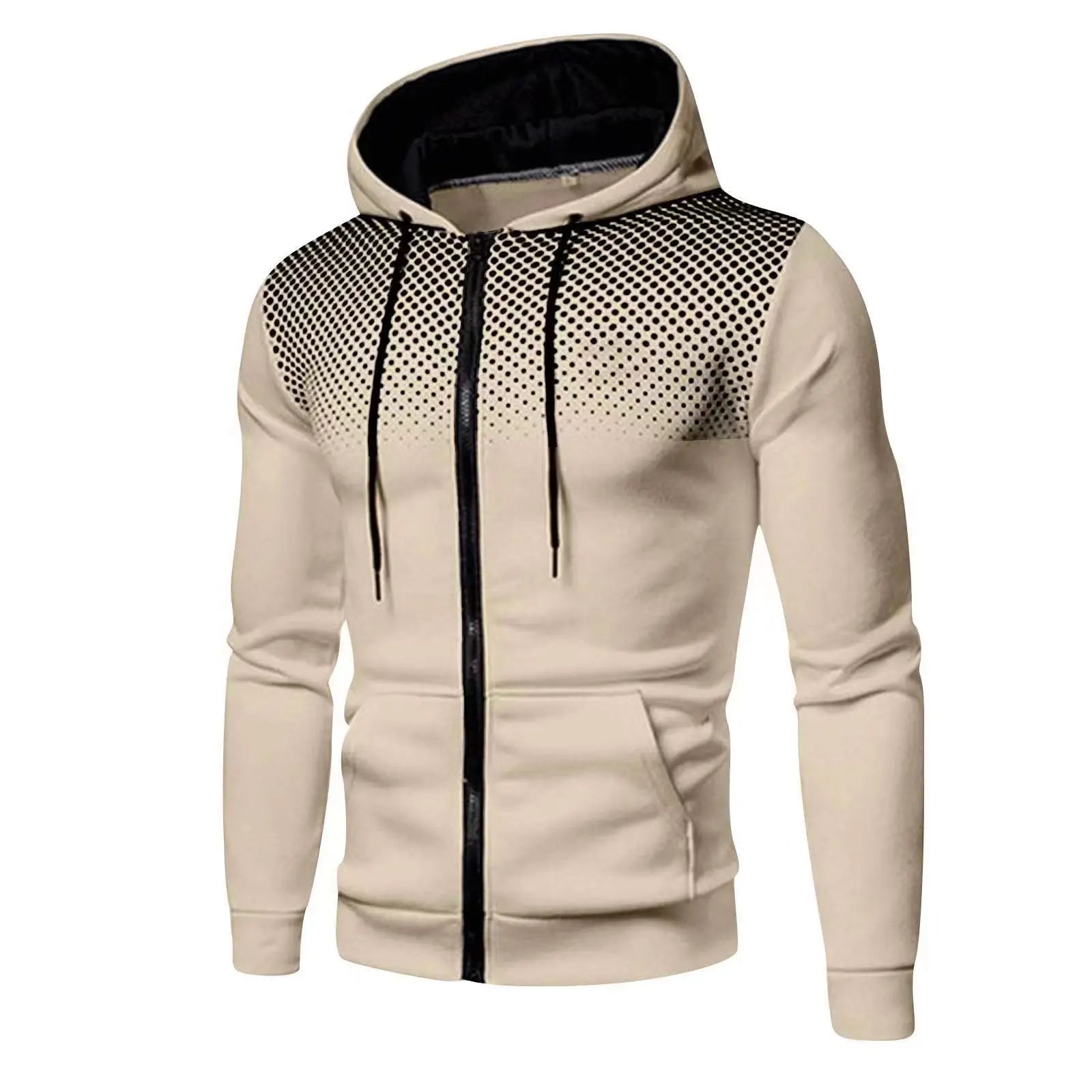 Ensemble pull-over et pantalon en polaire de couleur unie pour homme, nouvelle collection européenne et américaine, décontracté, avec fermeture éclair et chapeau de sport