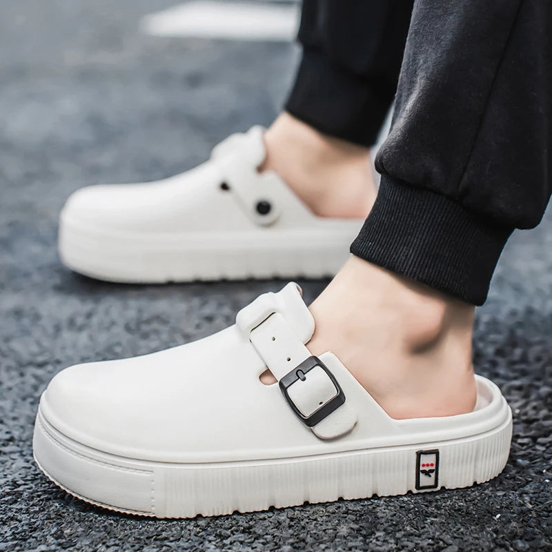 Chaussons médicaux HKDQ pour hommes, médecins, infirmières, chaussures chirurgicales antidérapantes, imperméables, EVA, pantoufles de travail respirantes pour chefs cuisiniers