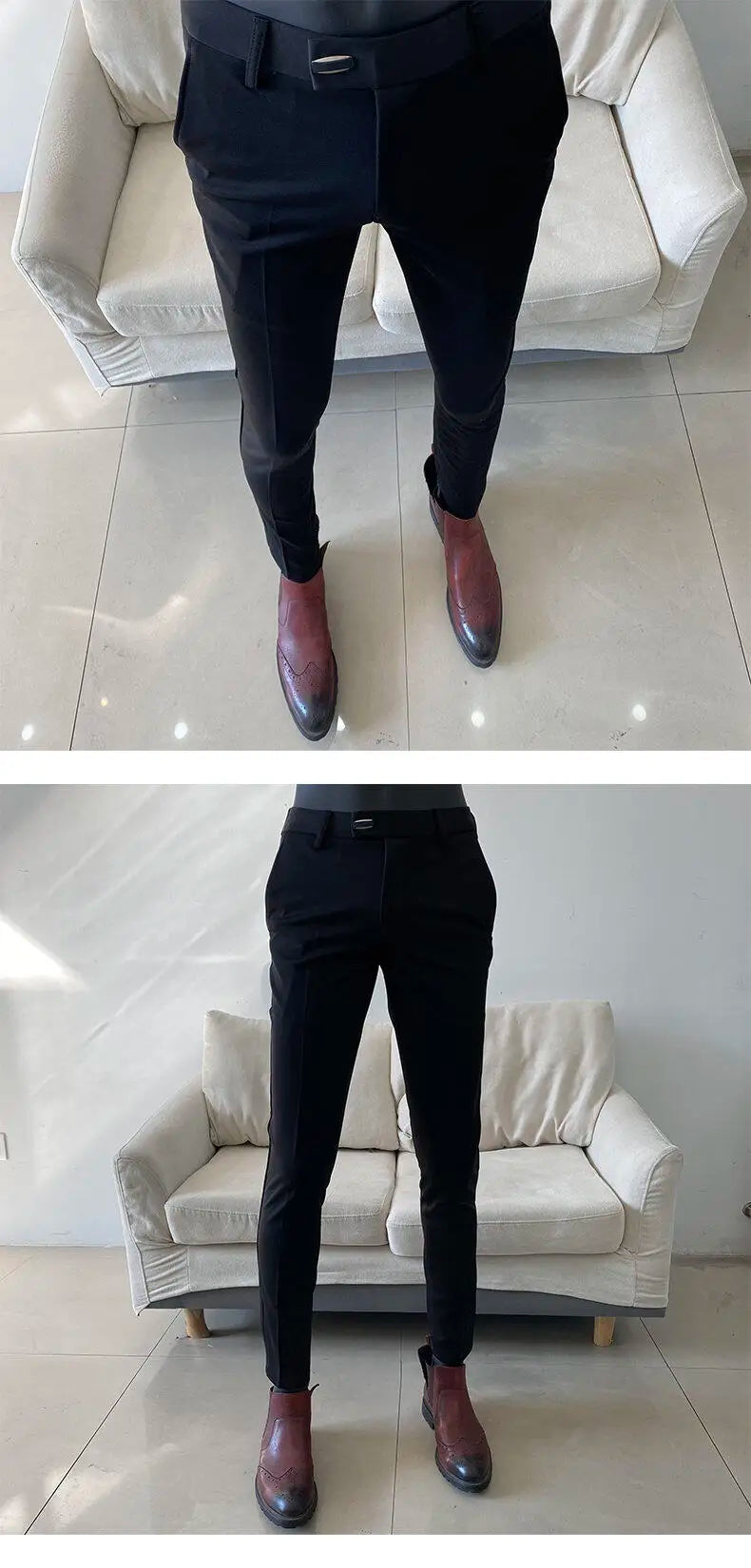 Pantalones de vestir de hombre Otoño Nuevos pantalones de traje sólidos de negocios casuales rectos ajustados pantalones formales Pantalones Hombre Ropa de hombre
