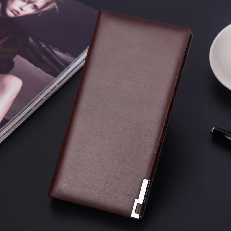 Cartera de hombre Casual Delgado de cuero suave Bolso de mano masculino Monedero pequeño Cartera delgada Monedero Cartera masculina Cuero 2021
