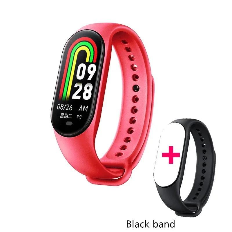 Pulsera inteligente multifunción con monitor de ritmo cardíaco, presión arterial, pasos, música, monitorización del sueño, reloj deportivo inteligente M8