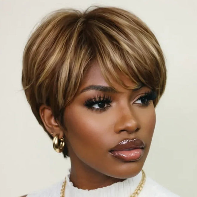 P4/27 Pixie Human Hair Wig