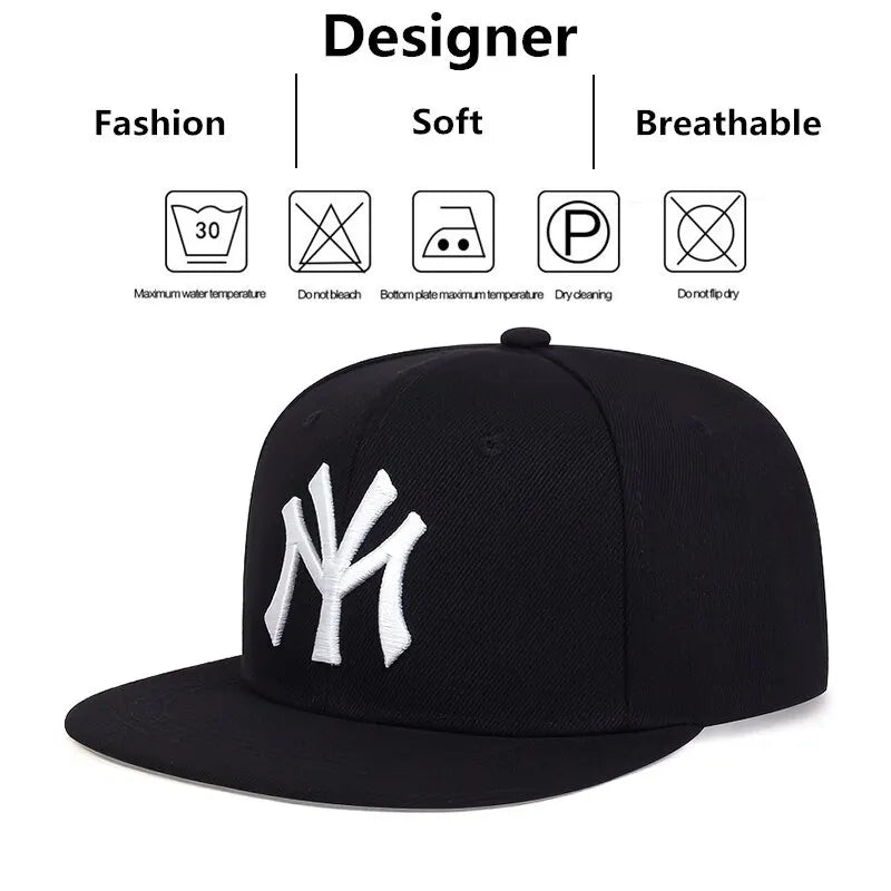 Unisex bokstavbroderte hiphop-hatter utendørs justerbare casual baseballcapser solkremhatt