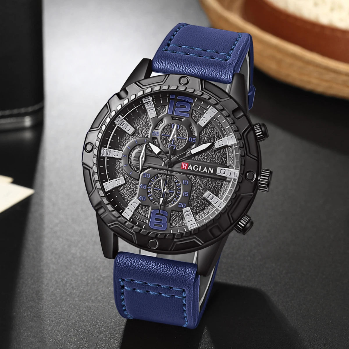 Toppmerkeklokke for menn Moteklokker Lærrem Klokke Herre Armbåndsur Gave Relogio Masculino Reloj Hombres