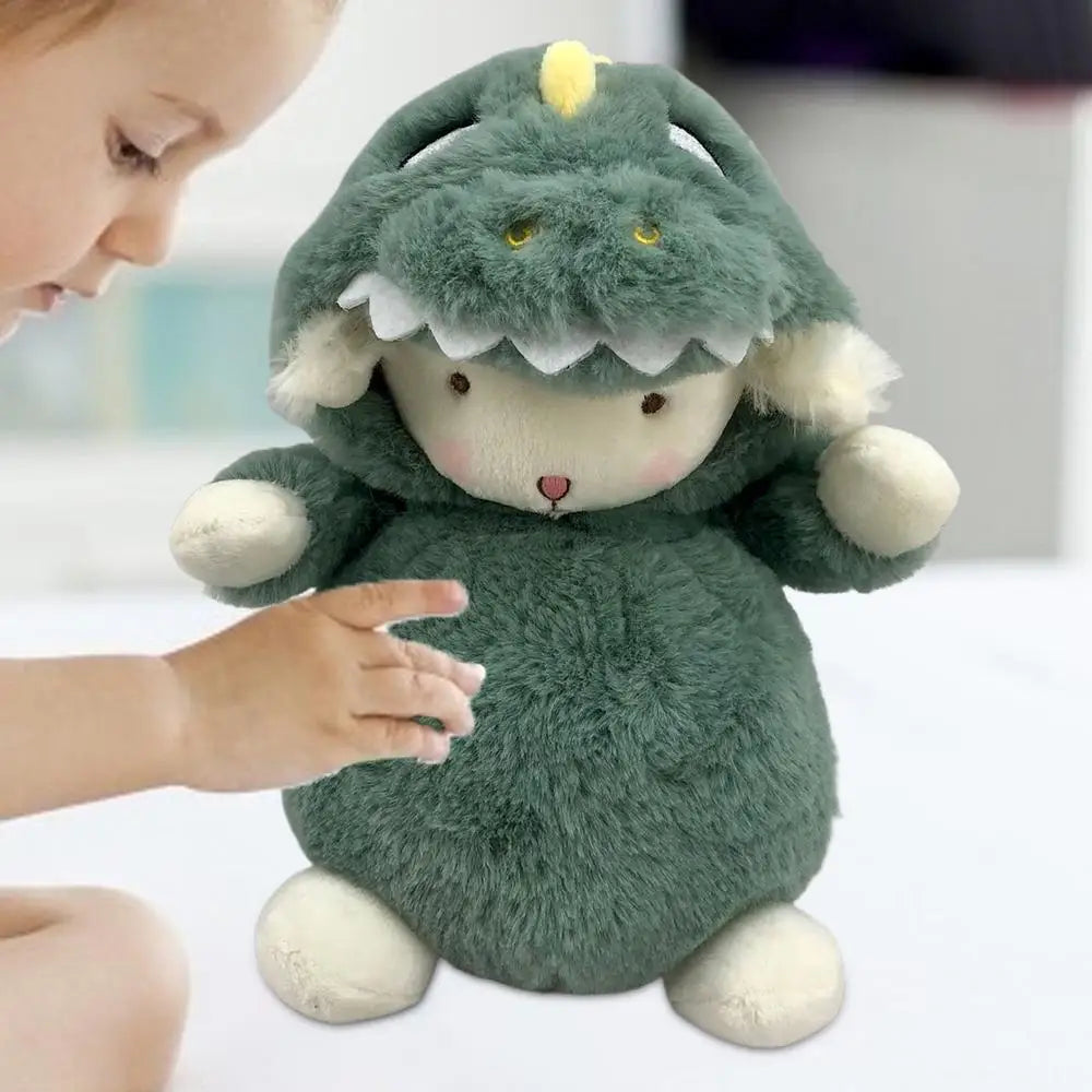 Peluche mouton peluche animaux jouet habiller petite poupée agneau transformation en loup gris / canard jaune / dinosaure peluche agneau Dol
