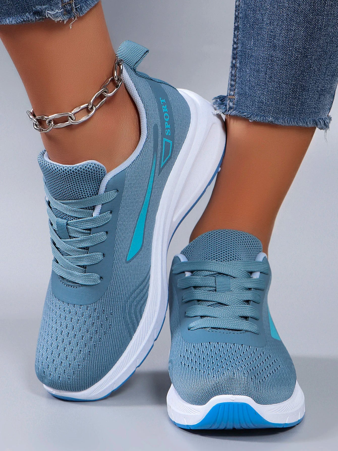 Chaussures de sport pour femmes de printemps, à la mode, respirantes, légères, antidérapantes, résistantes à l'usure, chaussures de sport décontractées, chaussures plates