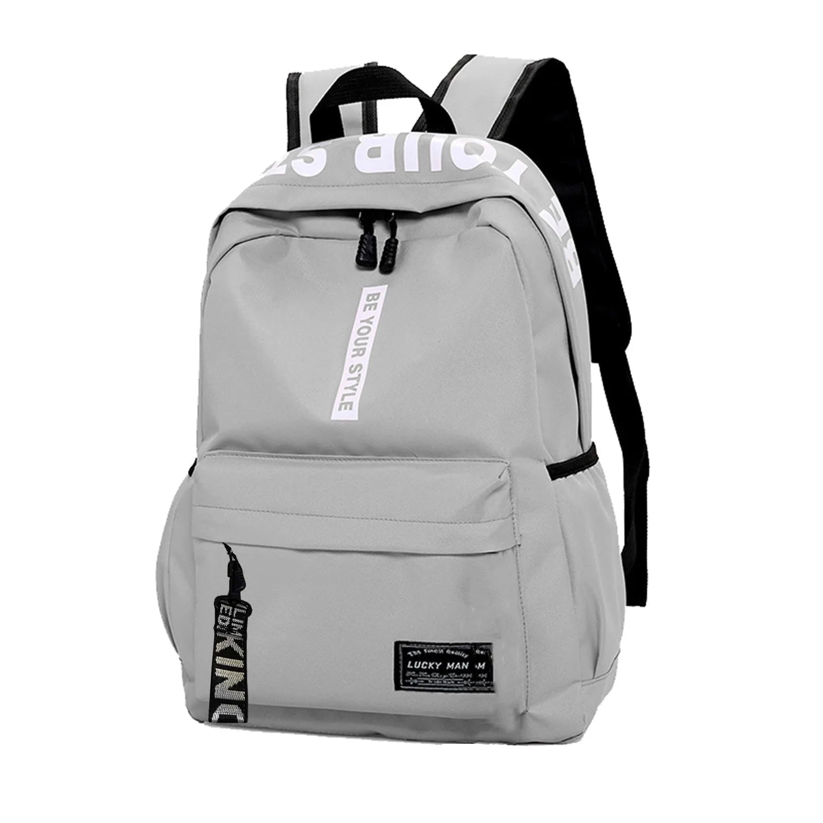 Mochila de estudiante a la moda, ligera, logotipo personalizable, casual, bolso de hombro doble, correa de hombro arqueada, forro de poliéster, Oxford
