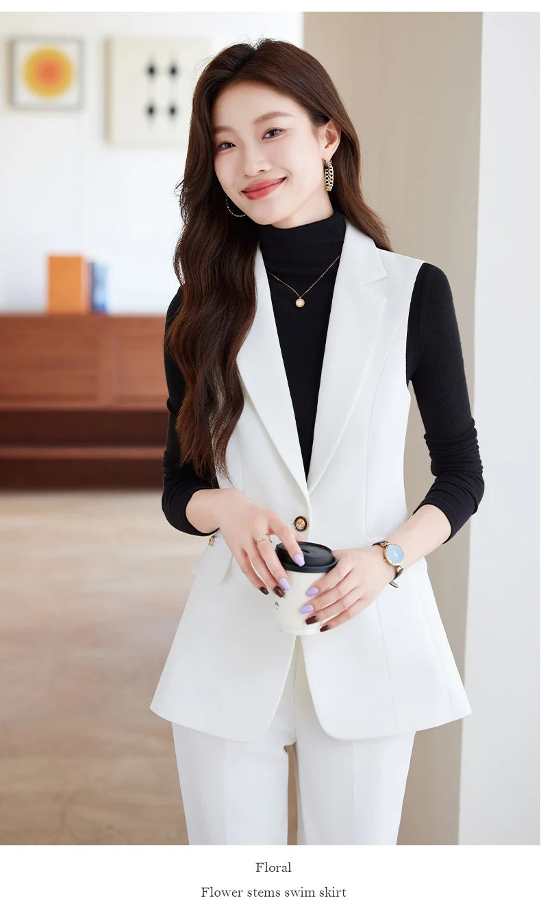 Women Pants Sets Off Shoulder Sleeveless Vest Top Female Pencil Pants Women 2 Piece Set Outfit Elegant Women's Pants Suit