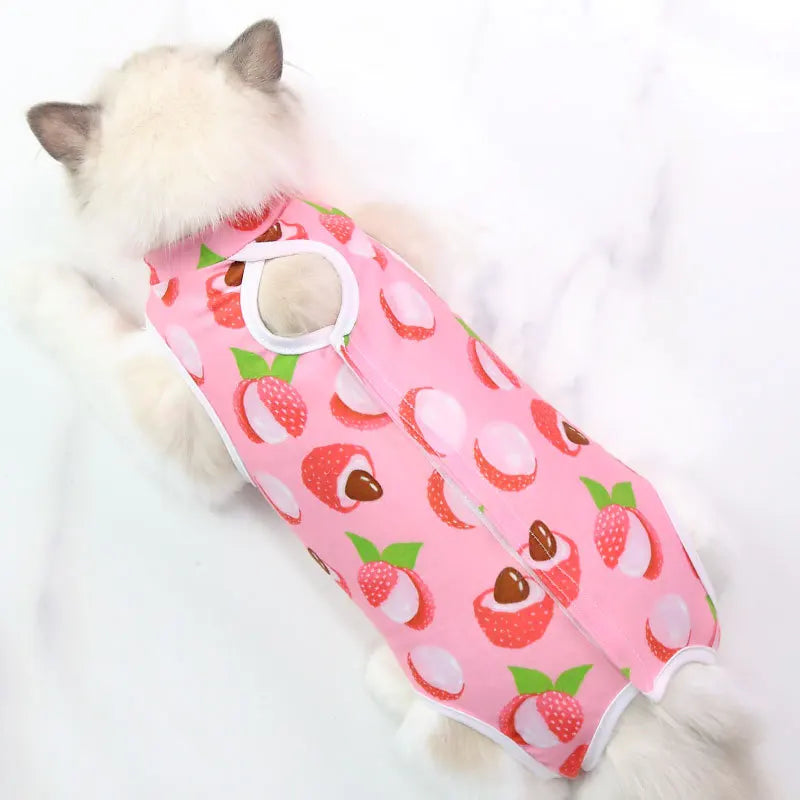 Vêtements de rééducation chirurgicale en coton pour animaux de compagnie, vêtements postopératoires pour chats, combinaison de protection pour la récupération des chats, gilet pour chaton, accessoires pour chats