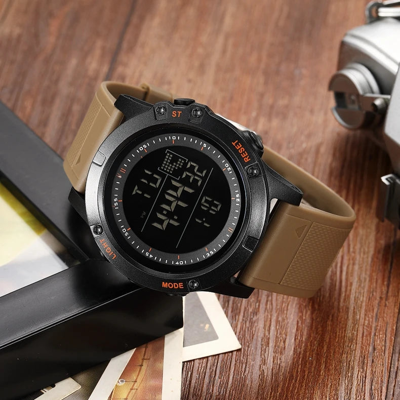 Relojes de hombre Reloj digital impermeable deportivo para hombre Esfera LED grande Moda Caqui Reloj de pulsera militar Reloj Masculino