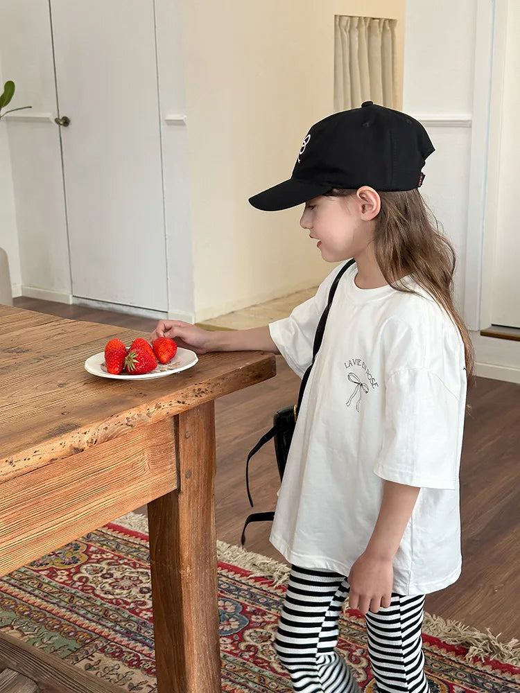 Ropa Infantil Niña Niños Camiseta de Manga Corta Ropa de Niña Verano Tops Ropa de Niños Ropa de Niño Ropa De Niña Ropa De Niño