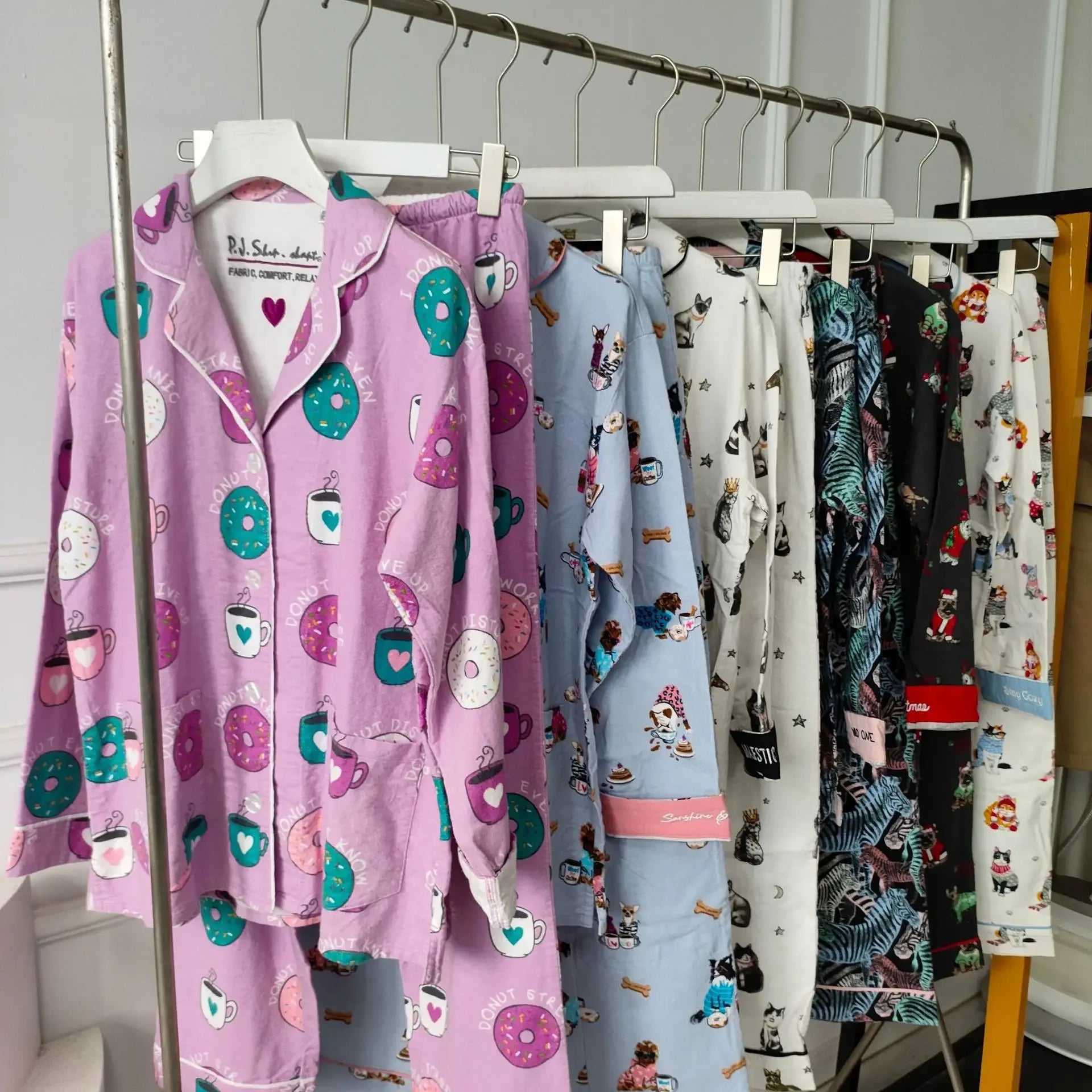 2 Piece Set Pajamas for Women Pj Sets Women 2 Piece Set Outfits 100% Cotton Pajamas for Women Loungwear Set Loose Sleep Homewear