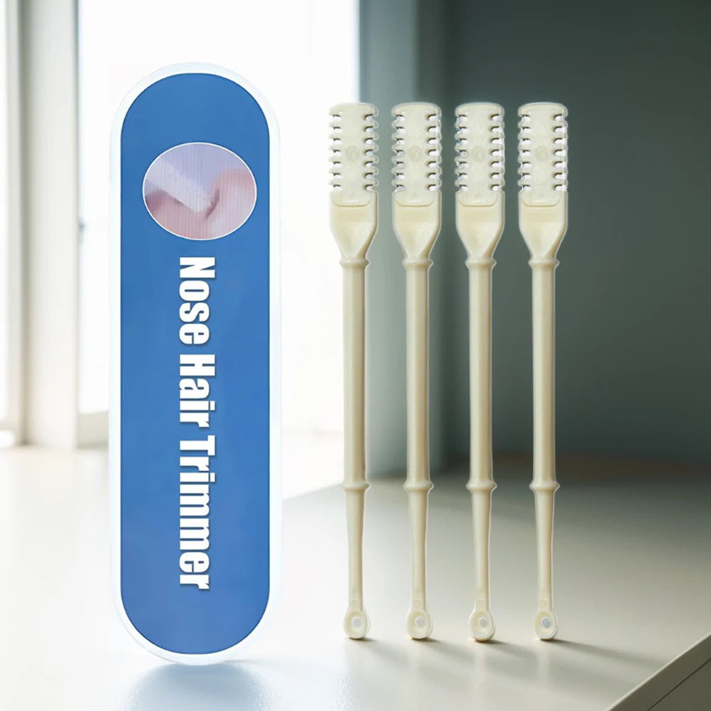 4Pcs Nasal Hair Cutter Nose Hair Trimmer 2-in-1 Manual Nostril Hair Removal Tool Double Sided Blade Hair Removal Accessory