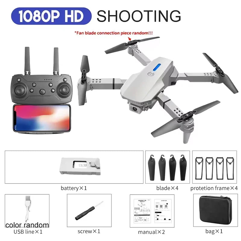 KBDFA E88 Professional Wide Angle RC Dron HD 4K Camera Mode Foldable Helicopter Aircraft Quadcopter Drone Kid Gift Toys