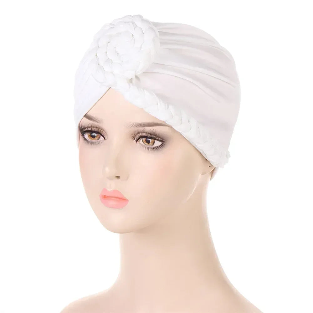 Sombrero turbante indio nuevo con nudo y lazo para mujer, hijab musulmán, pañuelo africano para la cabeza, gorro, gorro para pérdida de cabello, gorro de quimioterapia, pañuelos para la cabeza