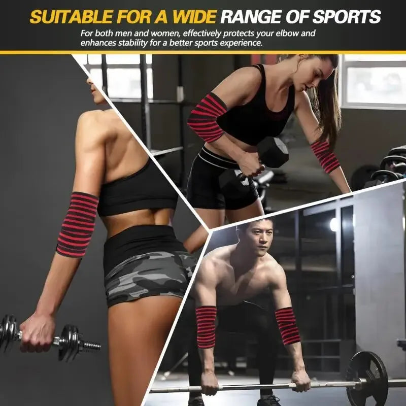 Protector de codo deportivo con vendaje de compresión, almohadilla de codo, equipo de protección para levantamiento de pesas y press de banca, correa potenciadora para gimnasio