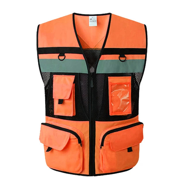 Arbeidsvest med multifunksjonelle lommer Arbeidsvest for menn Konstruksjon Byggearbeid Vester