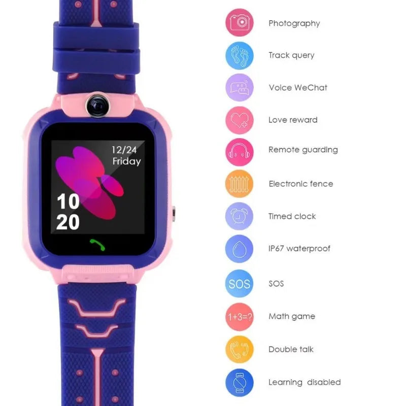 Montre connectée 4G pour enfants, mini téléphone avec appels, SOS, appareil photo, 3 styles de montres design, cadeau d'anniversaire ou de Noël pour filles et garçons