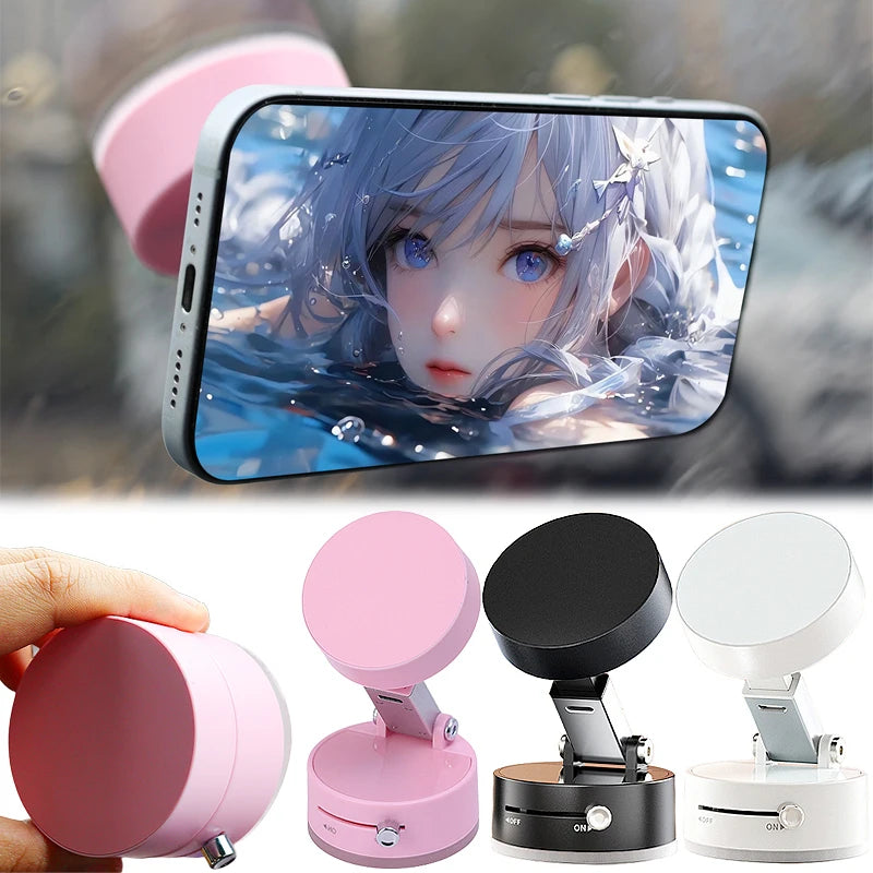 Vacuum Adsorption Magnetic Suction Cup Phone Mount Double Sided Hands-Free Magnetic Cell Phone Holder For Car/Gym/Mirror/Smoot