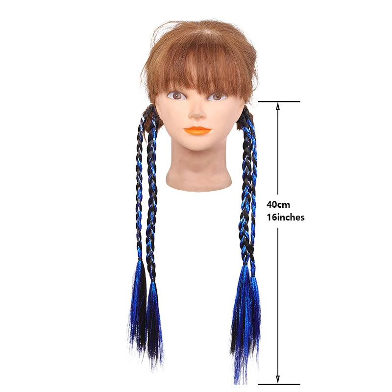 Trenza Postiza de Fibra Sintética con Mechas Láser de Moda para Niñas, Estilo Urbano, Uso Diario, Fiesta