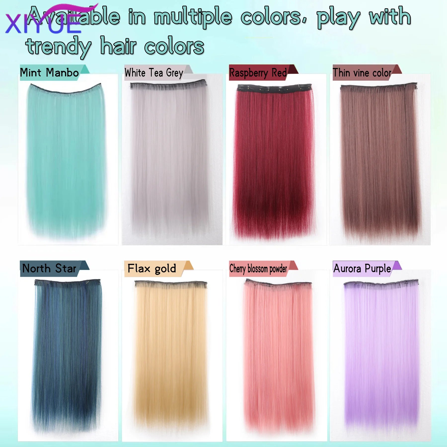 Extensiones de cabello liso con clip de 20 pulgadas – Vibrantes, fáciles y sin esfuerzo