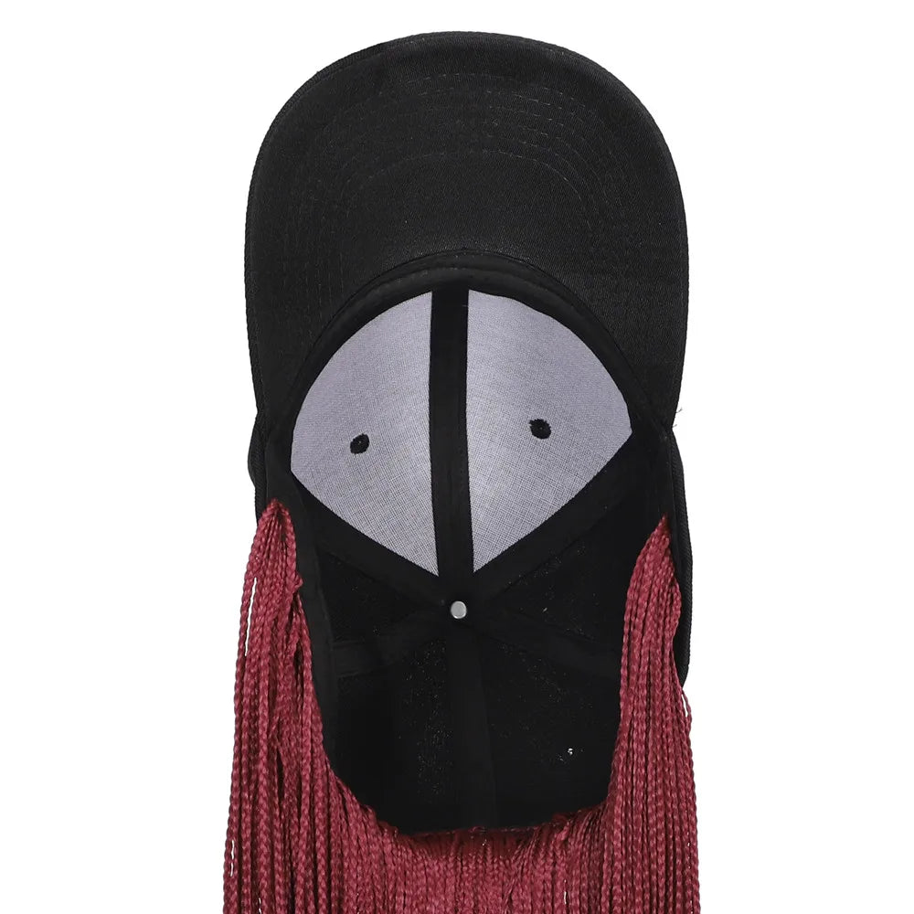 SQRDGQ Synthetic Braided Hair Hat Wigs for Woman 14inch Bug Black Blonde Braided Extensions with Baseball Cap Woman Wigs