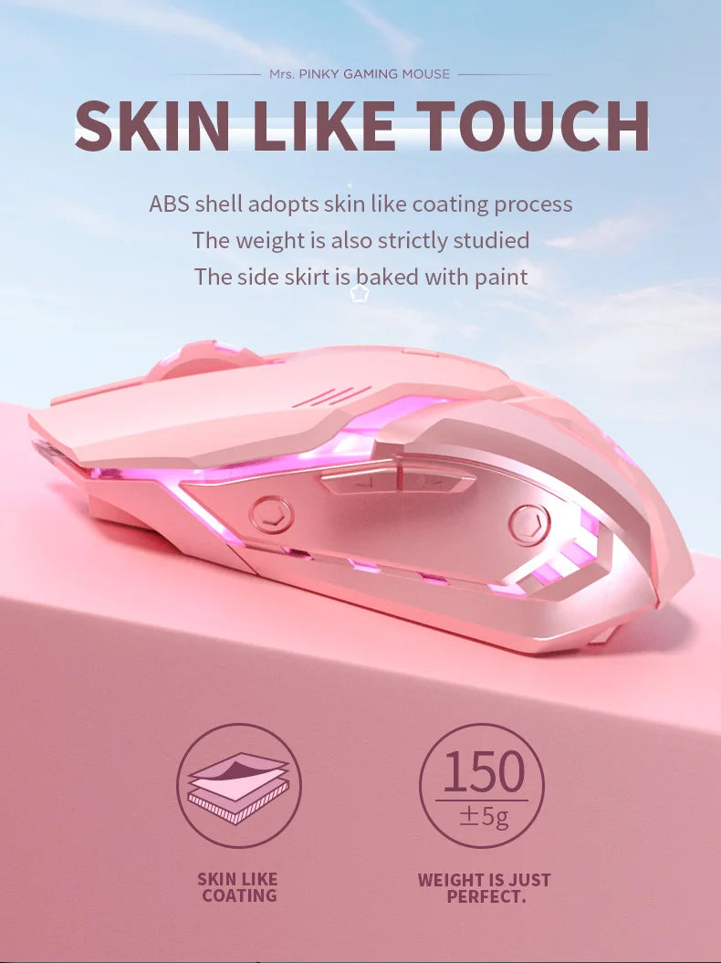 Souris de jeu ergonomique et silencieuse, 6 boutons, RGB, pour ordinateur de bureau et portable