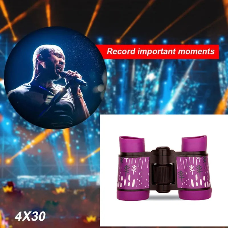 Télescope binoculaire professionnel 4 x 30 mm pour enfants, télescope éducatif et pliable pour l'observation des oiseaux