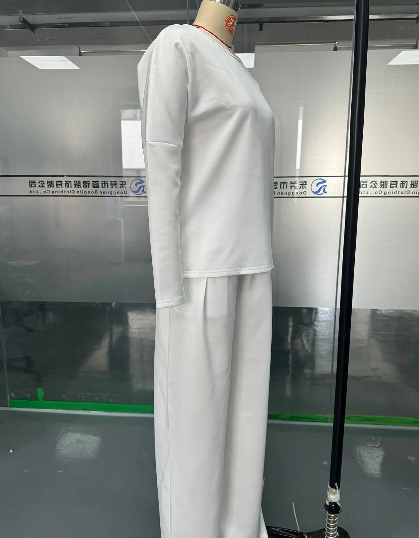 Conjuntos de dos piezas de pantalón para mujer, tops lisos de manga larga, cuello redondo, casual, pantalones largos de cintura media, bolsillos, elegante regular
