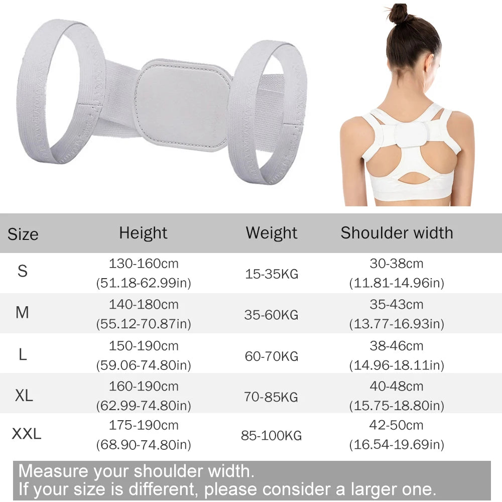 Ceinture de soutien dorsale réglable pour le sport, correcteur de posture pour le dos, la clavicule, la colonne vertébrale, le dos, les épaules et les lombaires