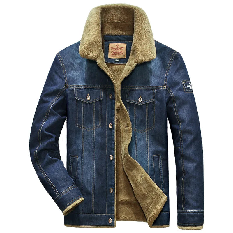 Chaquetas vaqueras para hombre, abrigos de invierno, chaquetas de jean cálidas de lana, chaquetas vaqueras azules casuales para hombre de alta calidad, abrigos vaqueros de nueva moda 5XL