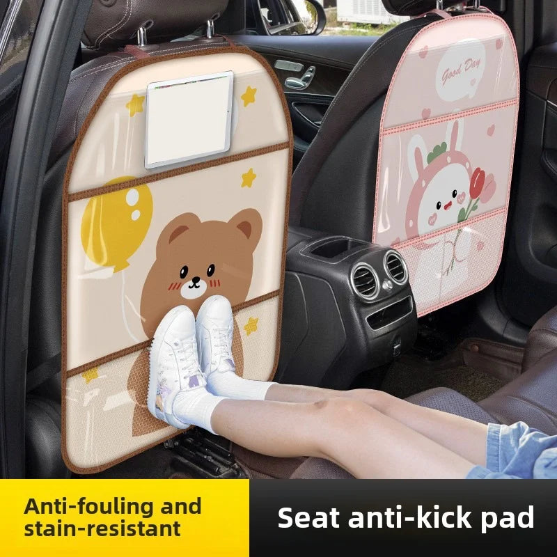 1PC Anti-Child-Kick Pad Car Seat Back Cover Protector for Kids Cartoon Auto Anti Kick Mat with Bag Waterproof Anti Kick Pad