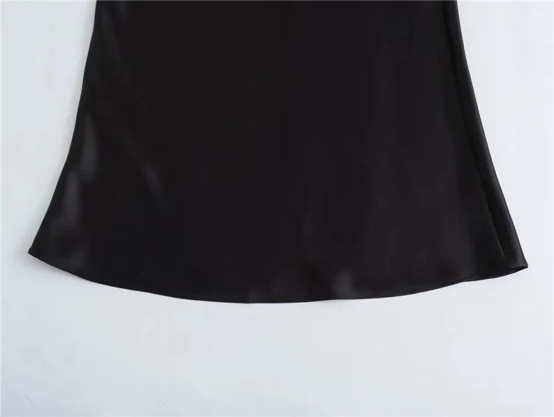 MUJER Mujer Falda de satén Mujer Faldas largas de cintura alta para mujer Falda midi negra de verano para mujer Faldas elegantes de oficina para mujer