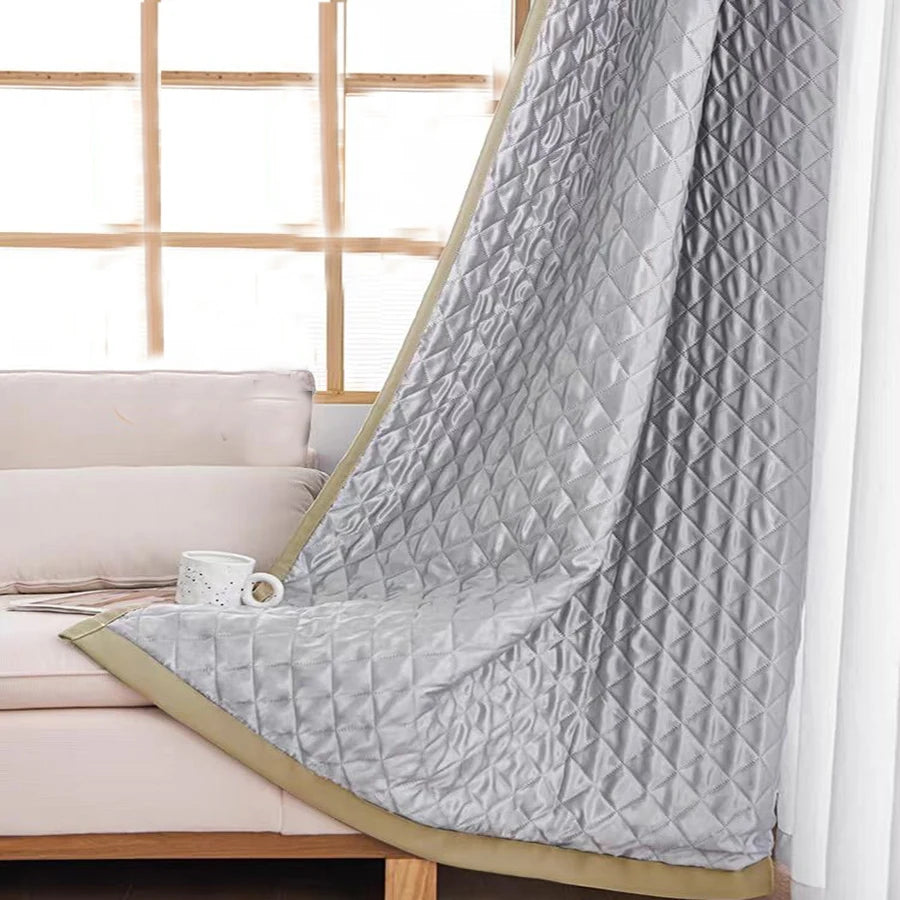 Cortinas para dormitorio con aislamiento acústico y reducción de ruido, modernas y sencillas, cortinas 100% opacas para sala de estar, estores para balcón