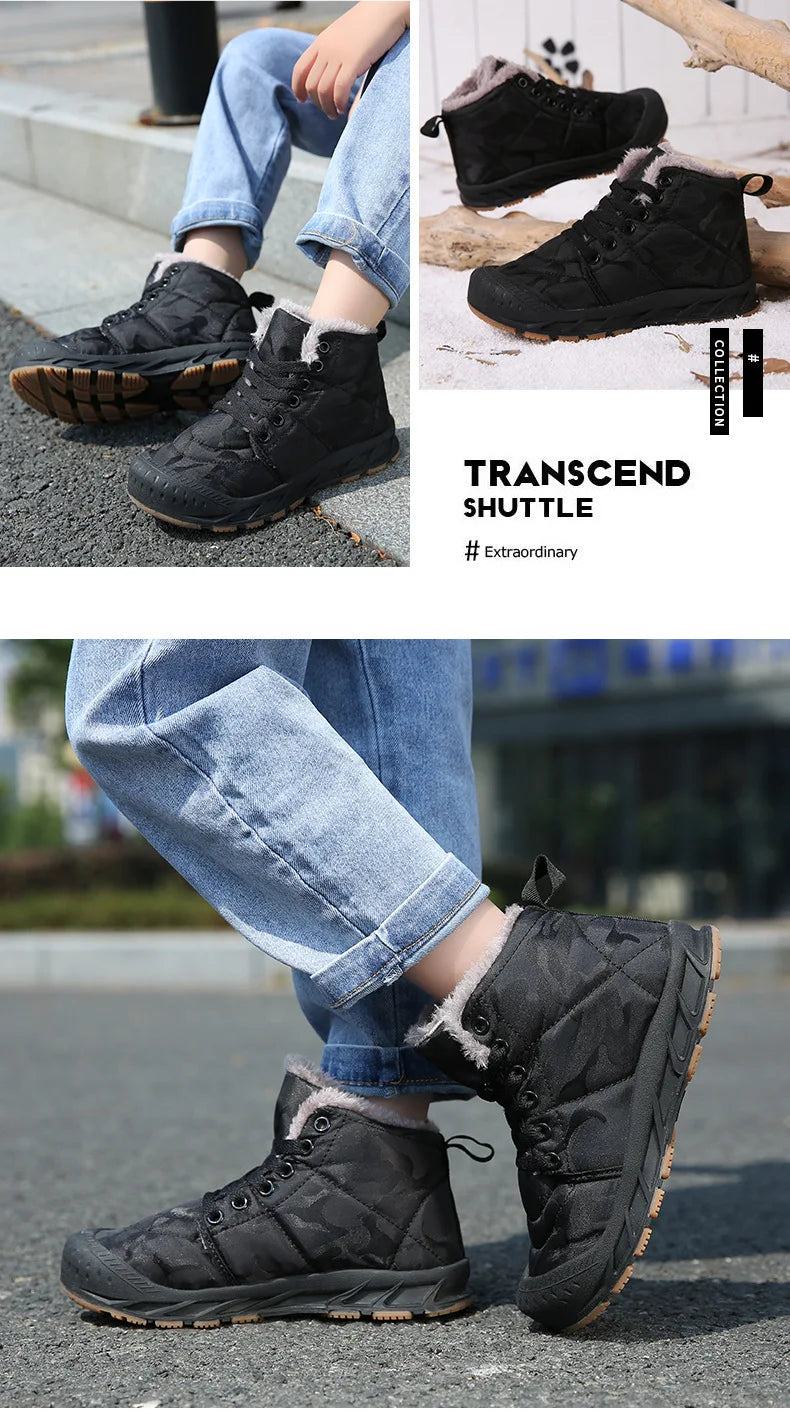Waterproof Winter Children Snow Boots Warm Outdoor Shoes Boy Girl Short Boots Fashion Comfortable Non-Slip Sneakers Kids Boots
