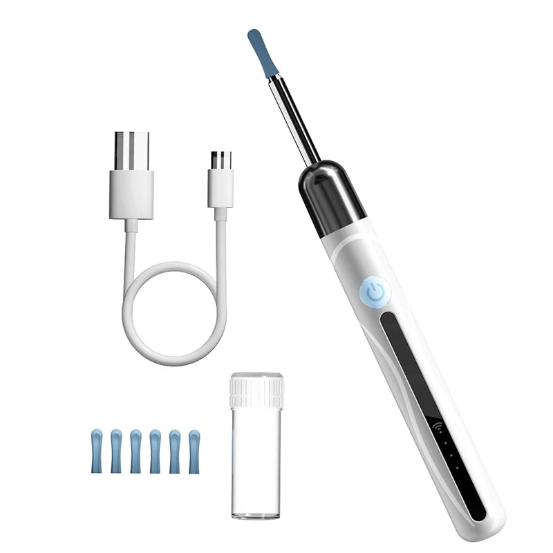 Cámara de limpieza visual de oídos WIFI, removedor de cerumen digital con 6 LED, resistente al agua, 4.2MM HD1080P, estuche con cucharas para oídos