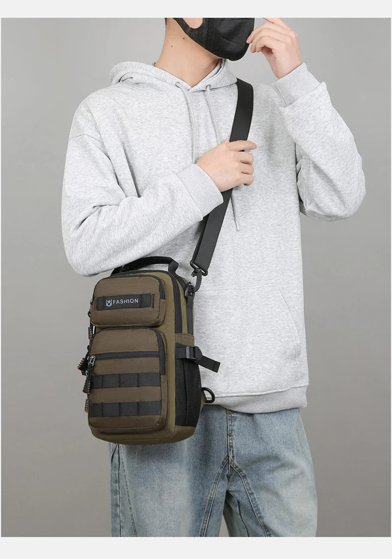 Sac de poitrine de randonnée, sac à dos de voyage multifonctionnel Molle, sac à main léger, pochette pour équipement d'escalade de cyclisme en plein air, grand sac amusant