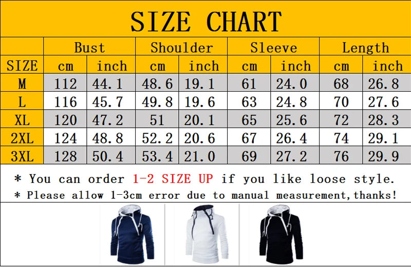 Sudadera con capucha de manga larga para hombre, sudadera con cremallera y capucha, cuello alto, top, chaqueta, abrigo, suéter negro