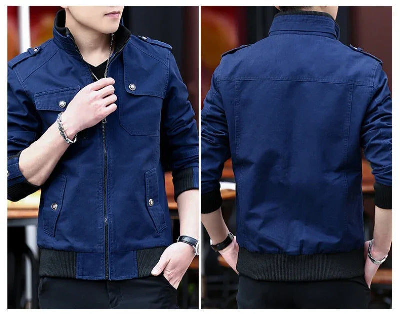 Chaquetas cargo para hombre, nueva moda, chaqueta bomber, ropa masculina, estilo británico sencillo, chaqueta cálida cortavientos y abrigo, chaqueta de béisbol para hombre.