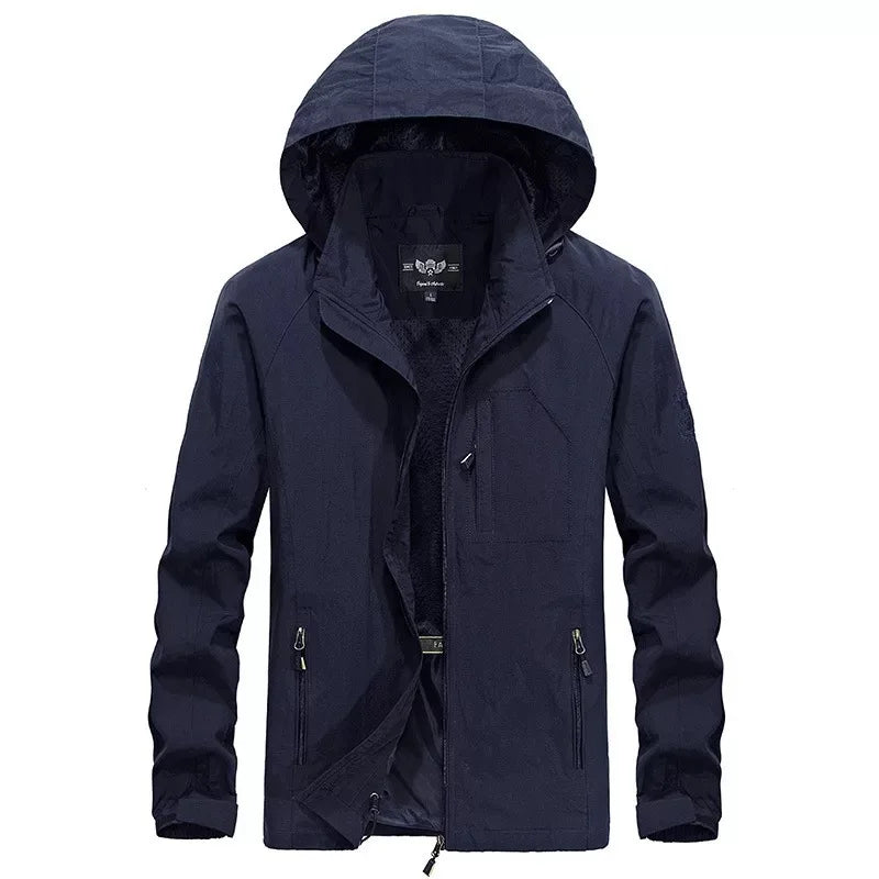 Chaqueta de hombre para senderismo y camping al aire libre, impermeable, cortavientos con capucha, abrigo informal nuevo de otoño, chaqueta táctica militar para hombre 6XL