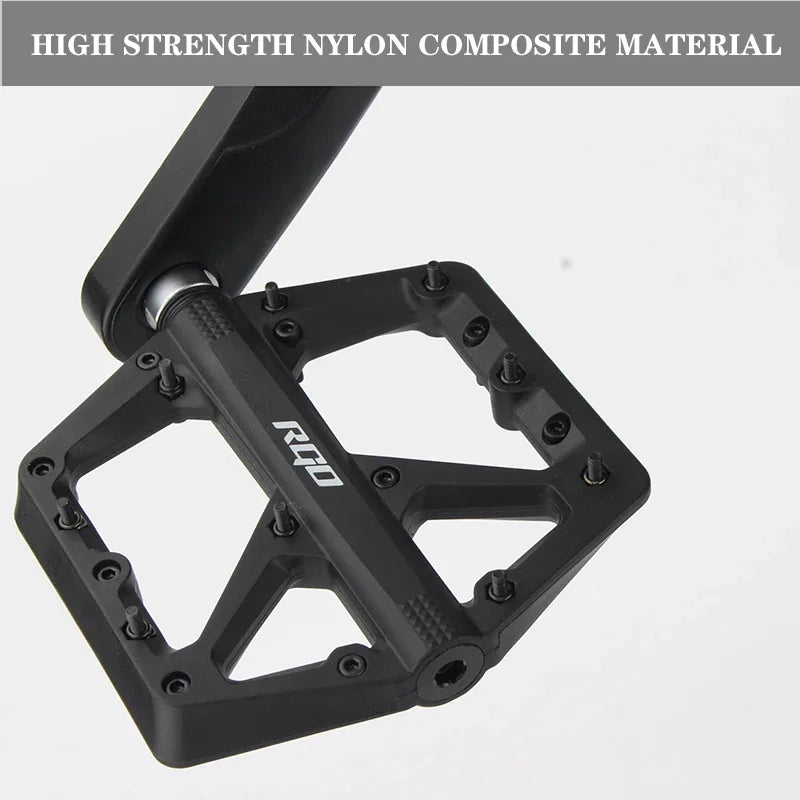RGO Bicycle Pedals Mtb Nylon Platform Footrest Flat Mountain Bike Paddle Grip Pedalen Bearings Footboards Cycling Foot Hold