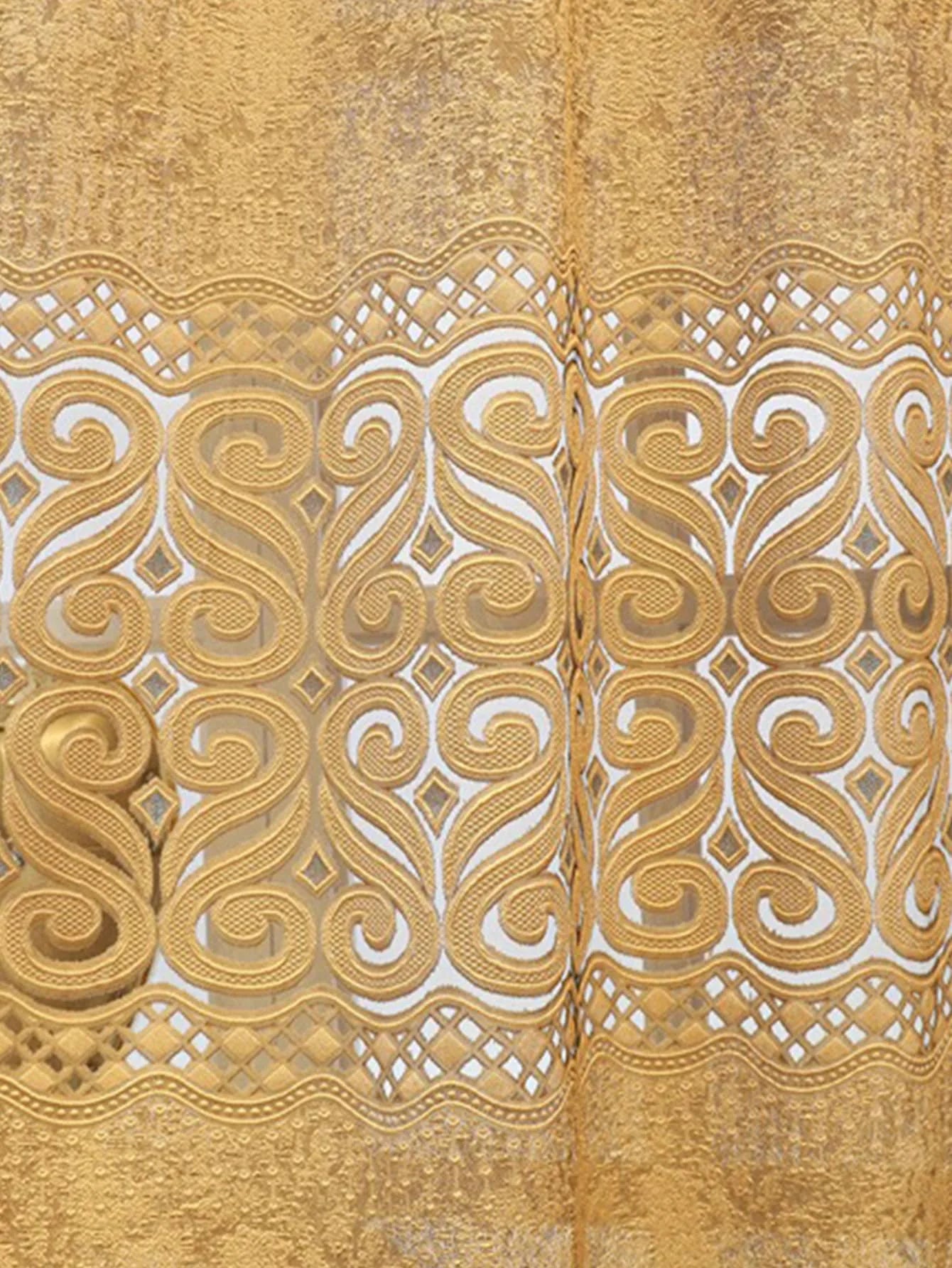 Golden Hollow Perforated Curtains
