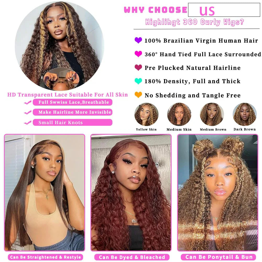 Drawstring 360 Deep Wave Lace Wig